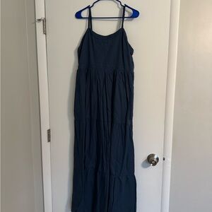 NWT Pact Navy Blue Maxi Dress